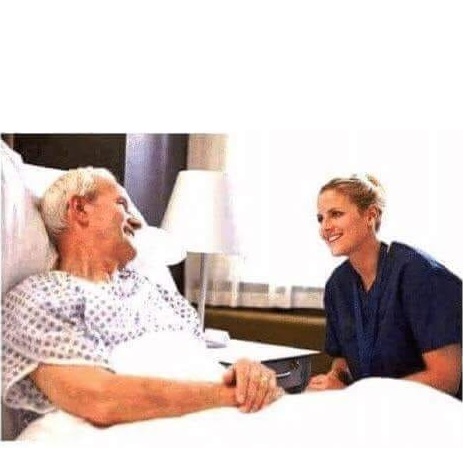 Plantilla de meme OLD MAN HOSPITAL WITH NURSE
