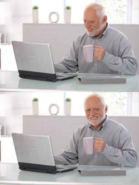 Plantilla de meme Old man smile meme