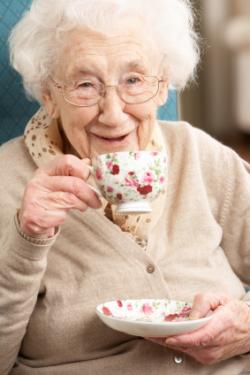 Old woman tea rapid ageing meme template