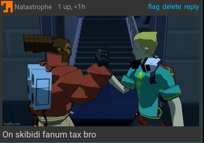 Template meme On skibidi fanum tax bro