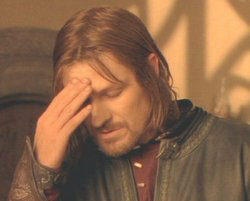 Plantilla de meme one does not simply meme but the guy is facepalming
