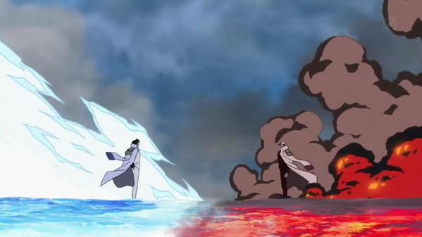 Template meme One Piece Akainu vs Aokiji