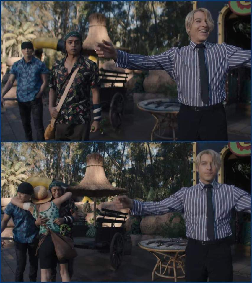 Template meme One Piece hug