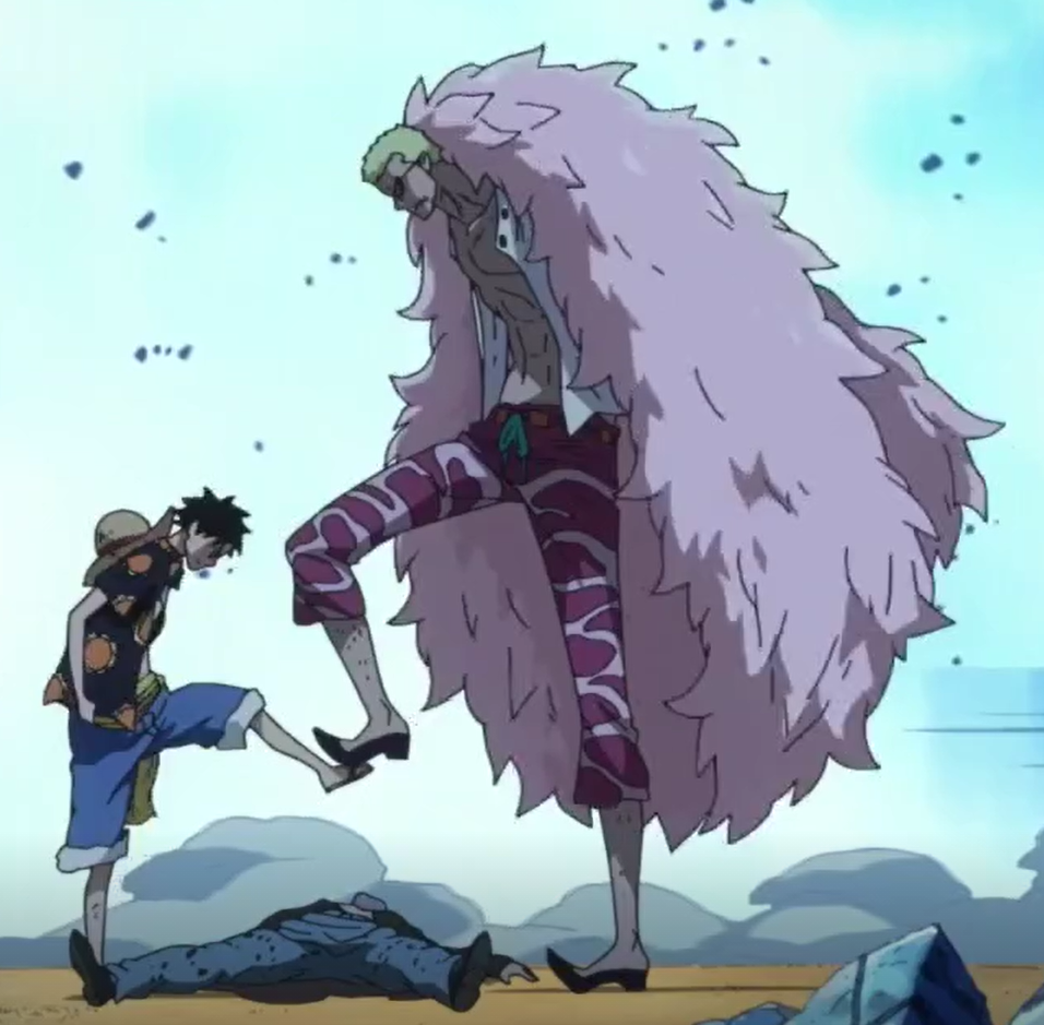 Plantilla de meme one piece luffy doflamingo stop
