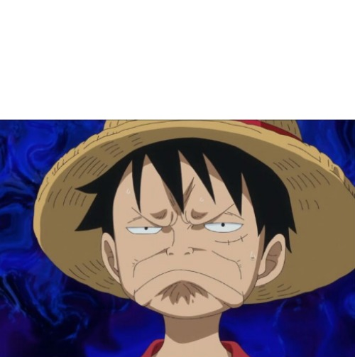 Plantilla de meme One Piece Luffy Pout