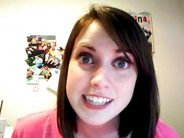 Template meme Overly Attached Girlfriend Pink