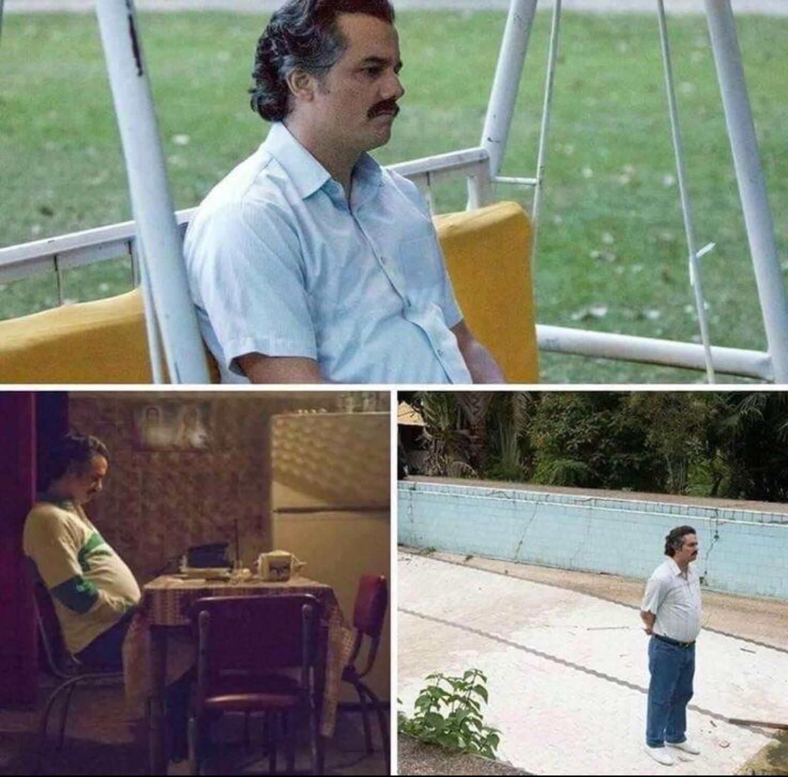Plantilla de meme Pablo escobar waiting