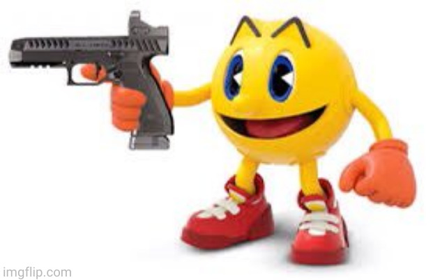 Plantilla de meme pac man with gun