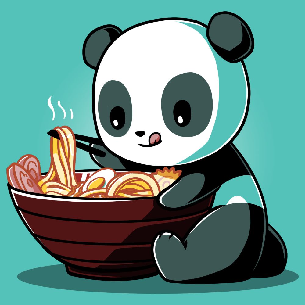 Plantilla de meme panda eating ramen