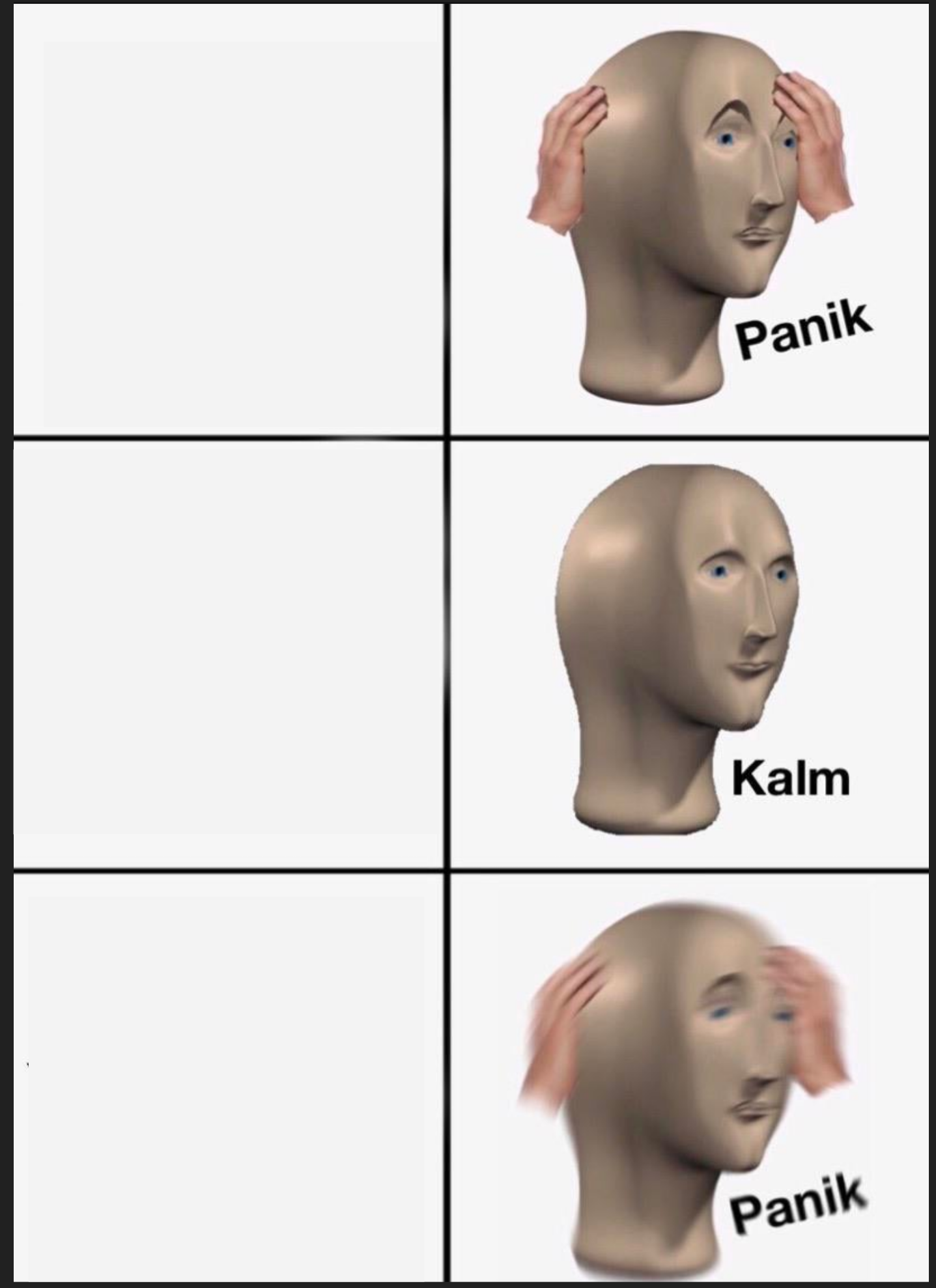 Plantilla de meme panik calm panik