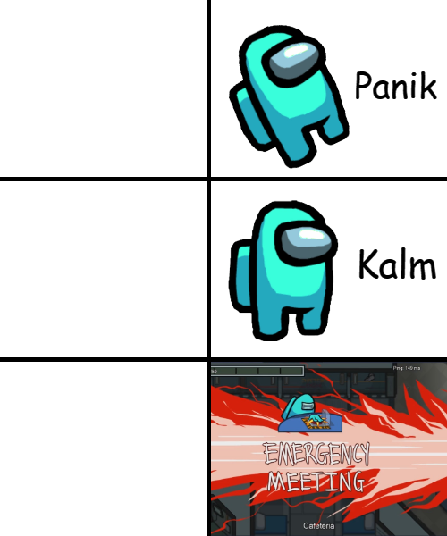 Plantilla de meme Panik Kalm Panik Among Us Version