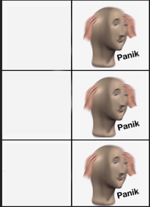 Plantilla de meme panik panik panik
