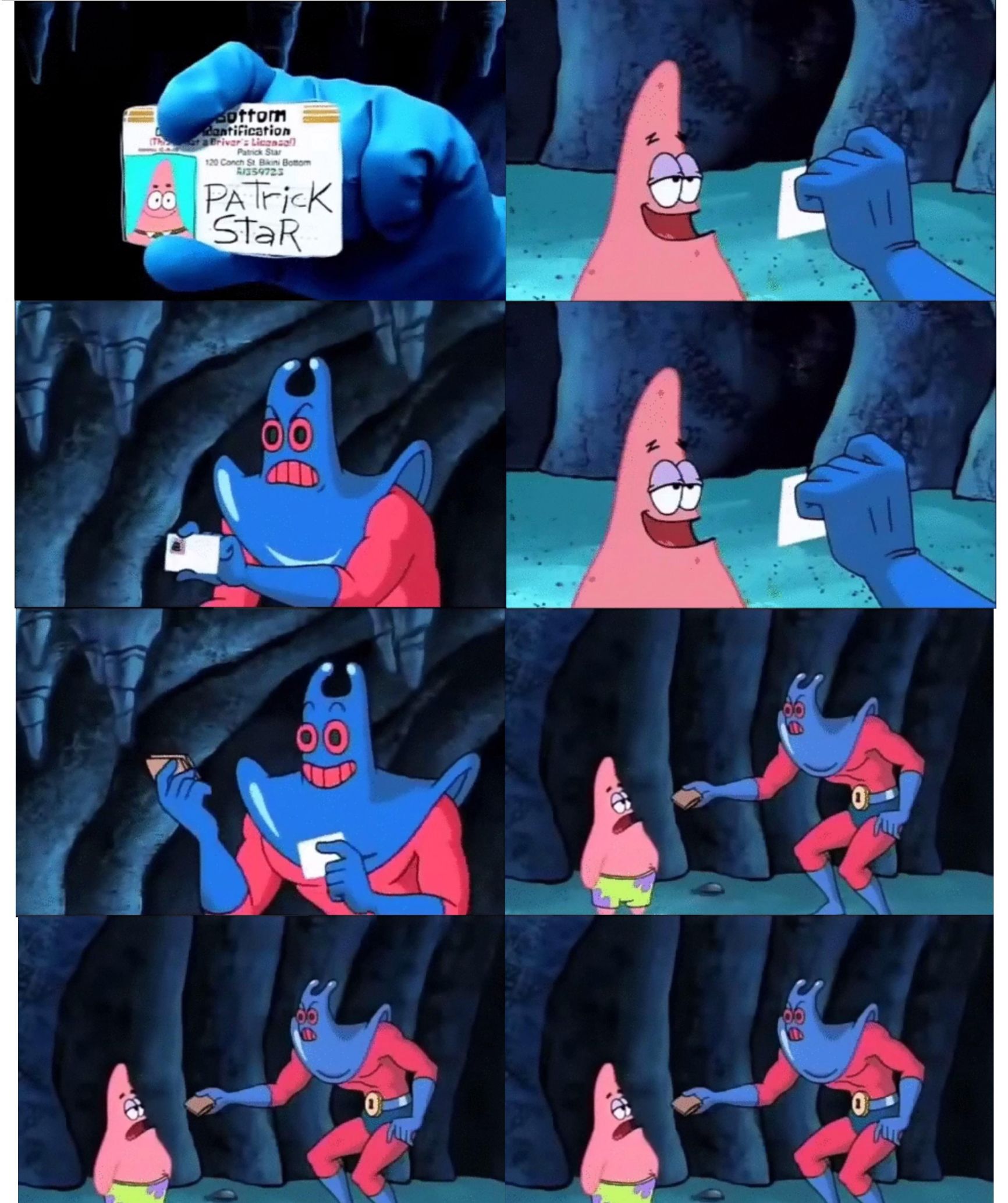 Template meme patrick not my wallet