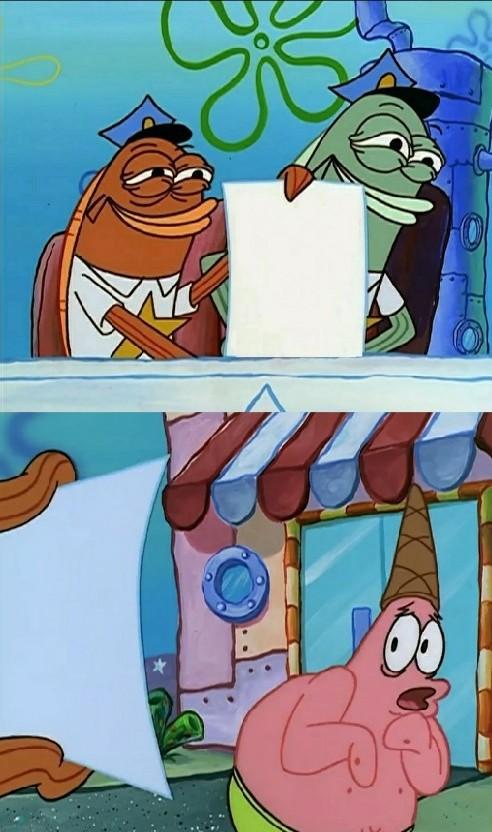 Plantilla de meme patrick scared