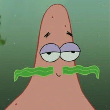 Plantilla de meme Patrick Seaweed Mustache