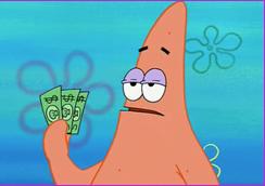Plantilla de meme Patrick star three dollars