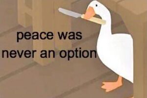Plantilla de meme peace was never an option