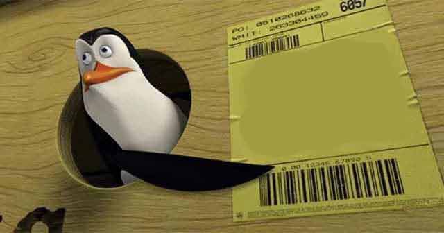Plantilla de meme Penguin pointing at sign