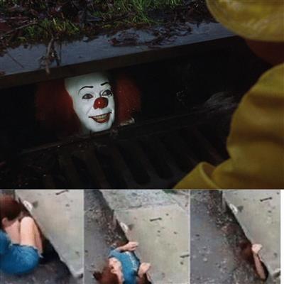 Template meme pennywise in sewer