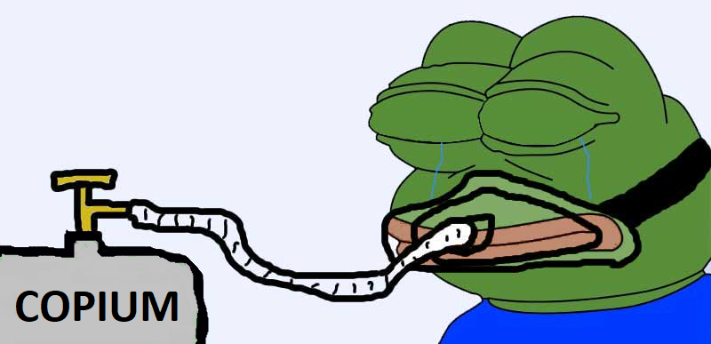 Plantilla de meme Pepe Copium