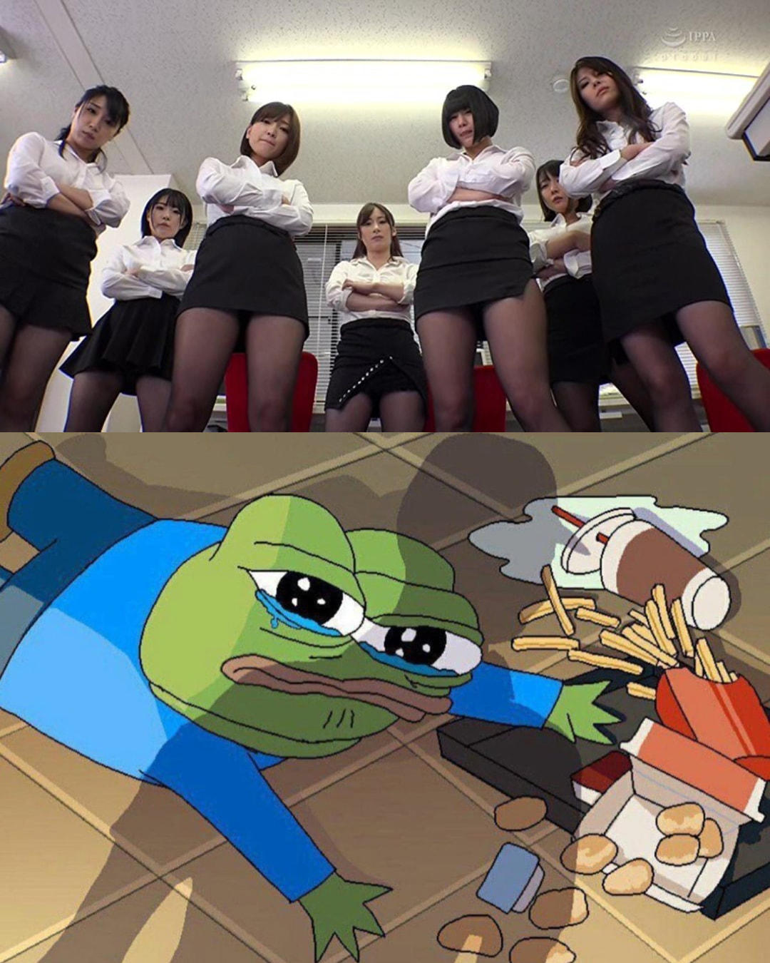 Plantilla de meme Pepe falls