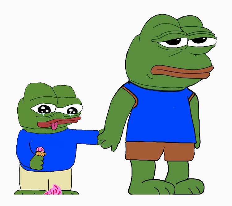 Plantilla de meme Pepe frog ice cream special child
