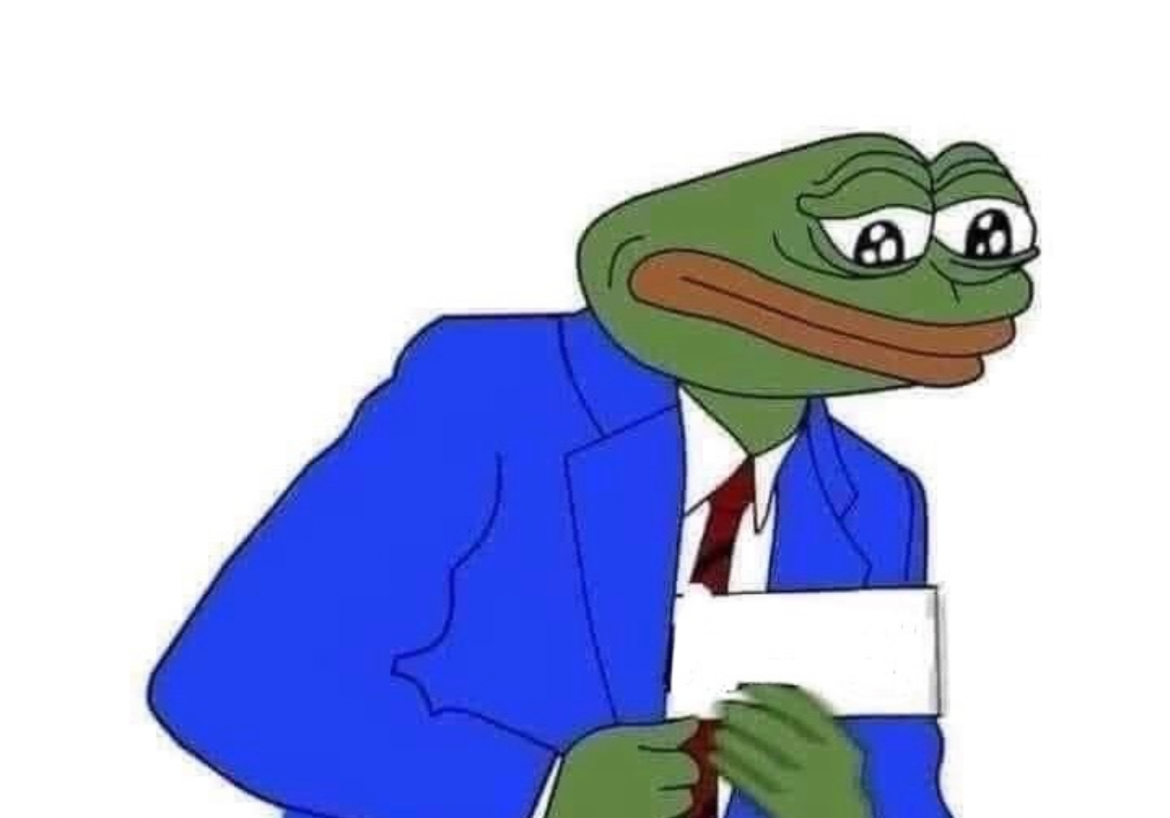 Plantilla de meme Pepe sign letter frog meme