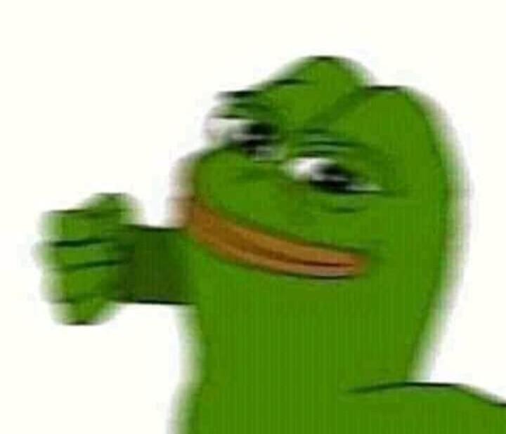 Template meme Pepe the frog punching