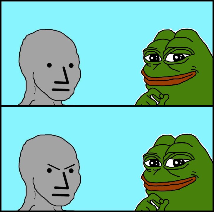 Template meme Pepe Versus NPC