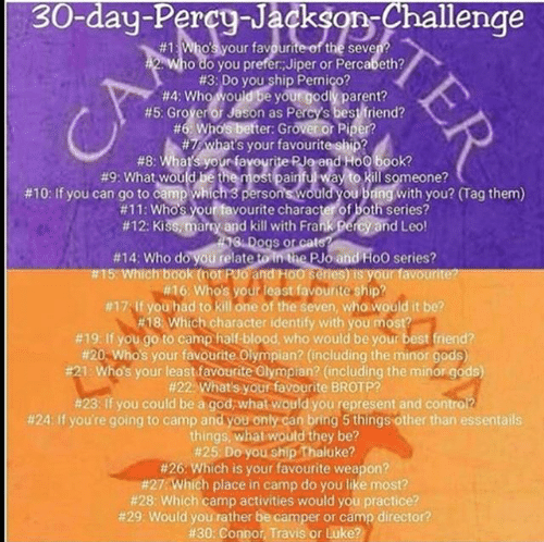 Plantilla de meme Percy Jackson 30 Day Challenge