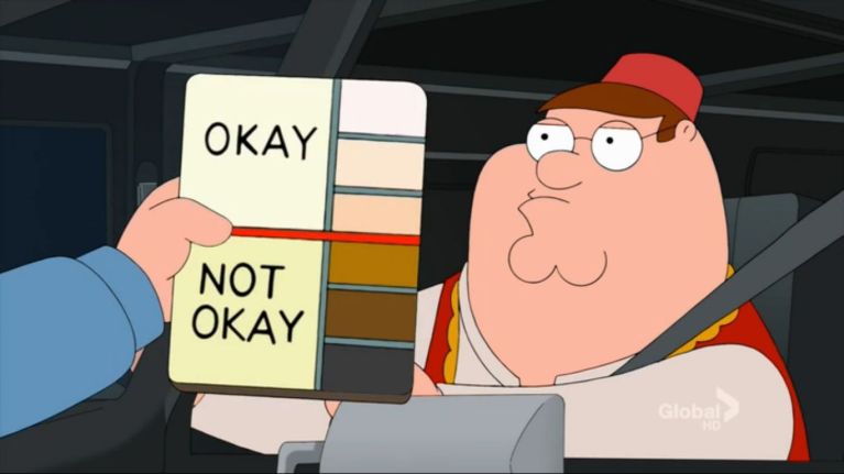 Plantilla de meme peter griffin color chart