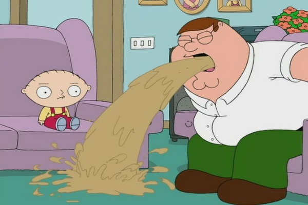 Plantilla de meme Peter Griffin vomit