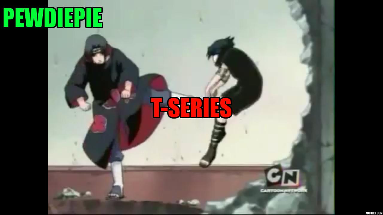 Template meme PewDiePie vs T-Series Meme
