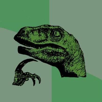 Plantilla de meme Philosoraptor reversed