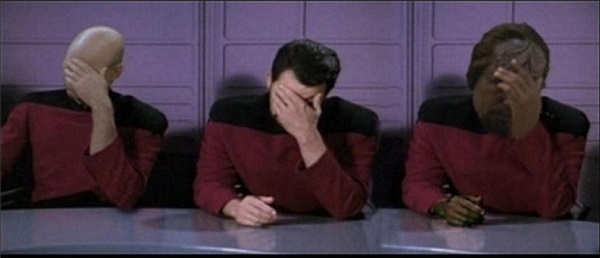 Template meme Picard, Riker, Worf Triple Facepalm