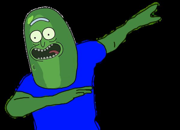 Template meme Pickle rick dabbing