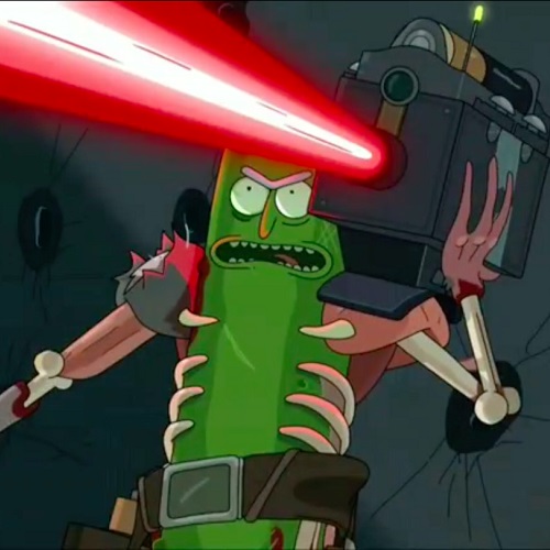 Template meme Pickle rick laser