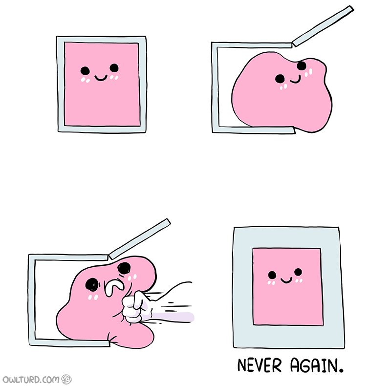Template meme Pink Blob In the Box
