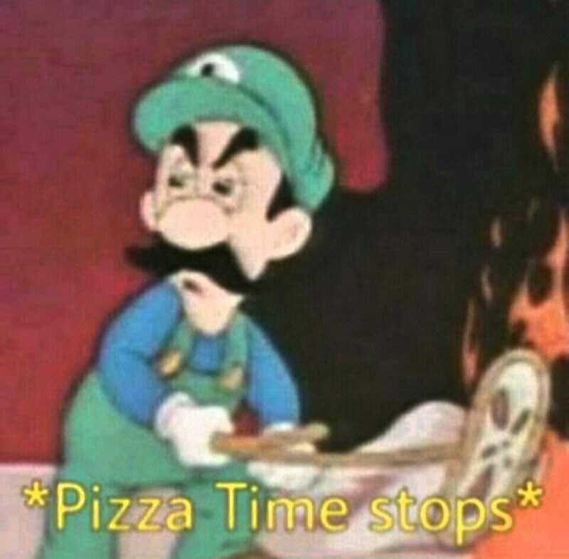 Plantilla de meme Pizza time stops