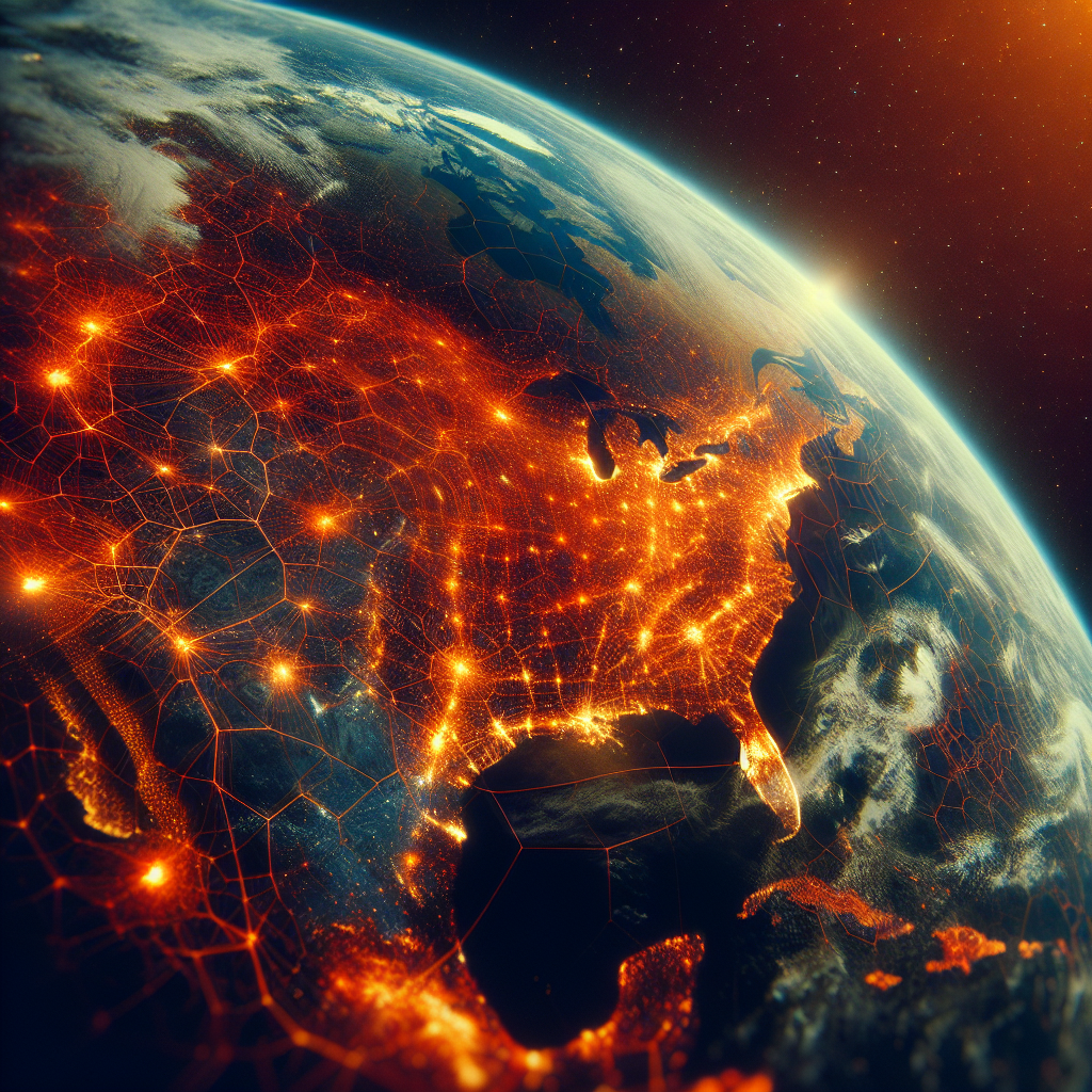 Plantilla de meme planet earth from space land coloured orange
