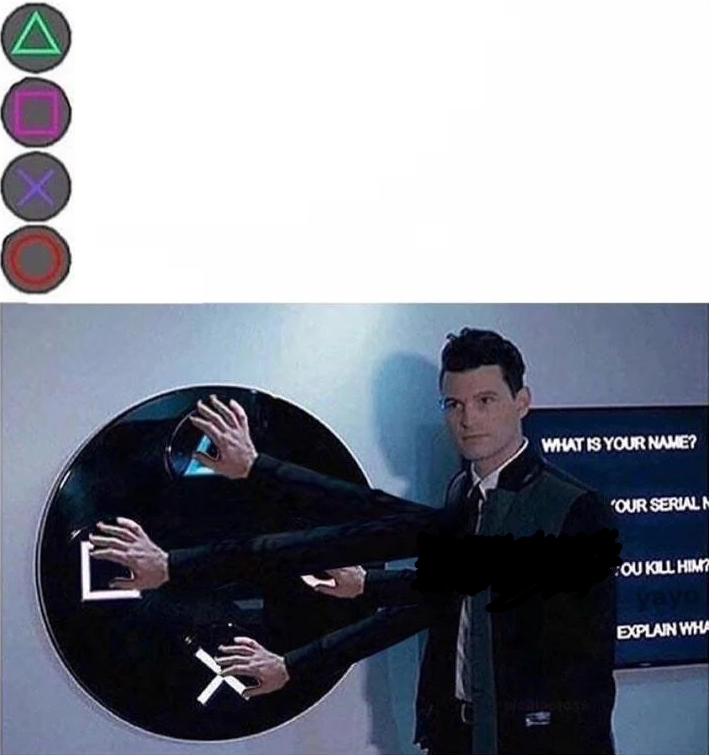 Plantilla de meme Playstation button multiple arms