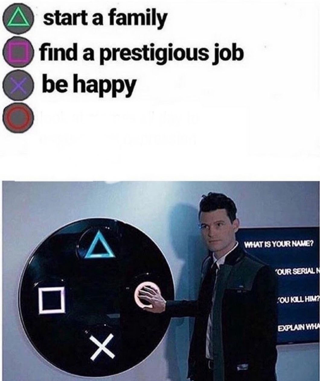 Plantilla de meme PlayStation multiple choice meme