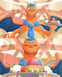 Plantilla de meme Pokemon Cafe Mix Happy Charizard
