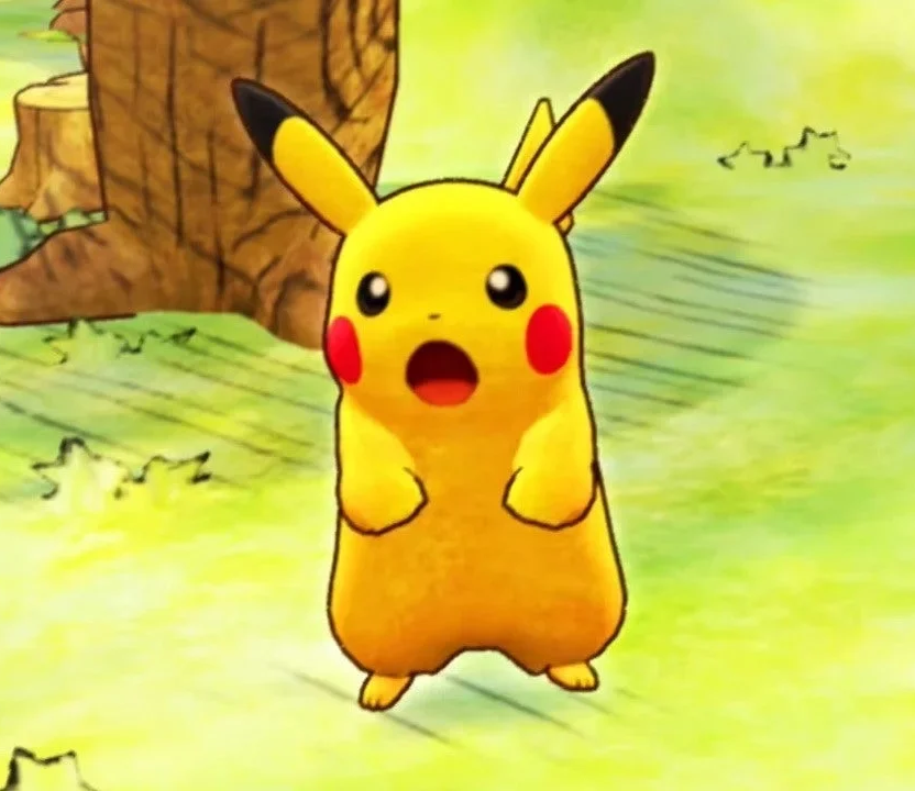 Plantilla de meme Pokemon Mystery Dungeon Rescue Team DX surprised Pikachu