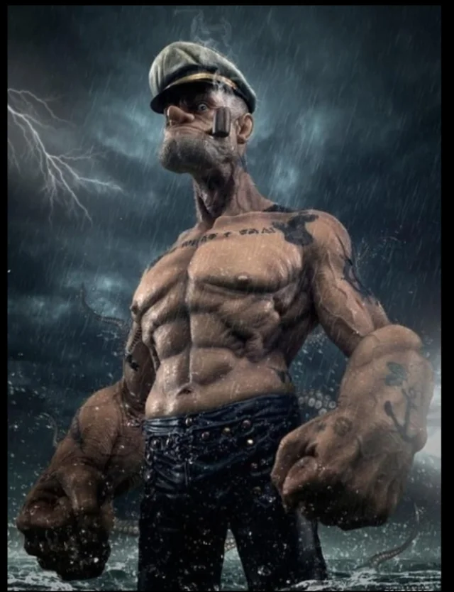 Plantilla de meme popeye in the rain
