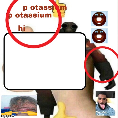 potassium announcement template meme template