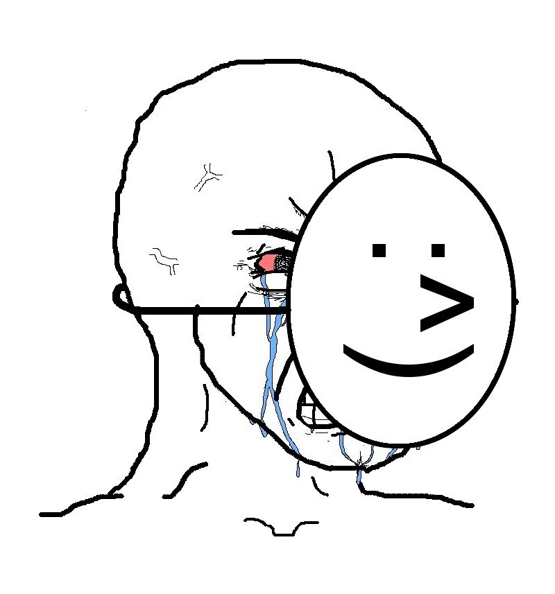 Template meme Pretending To Be Happy, Hiding Crying Behind A Mask