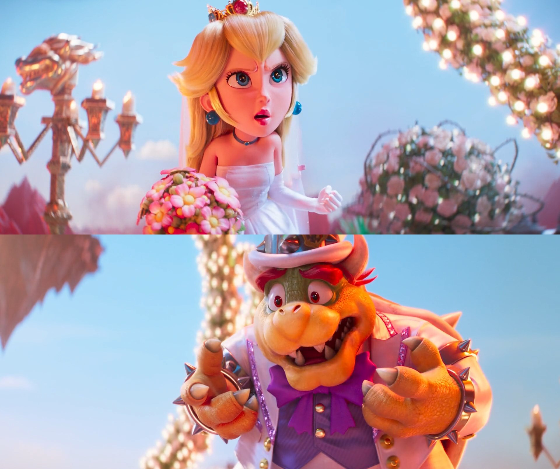 Plantilla de meme Princess Peach and Bowser Wedding