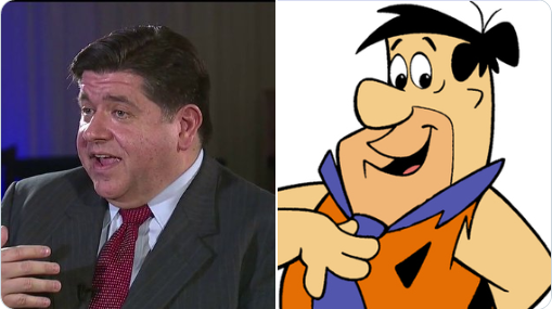 Template meme Pritzker and Fred Flintstone
