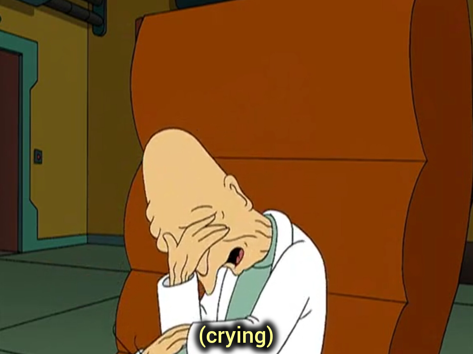 Template meme Professor Farnsworth Crying
